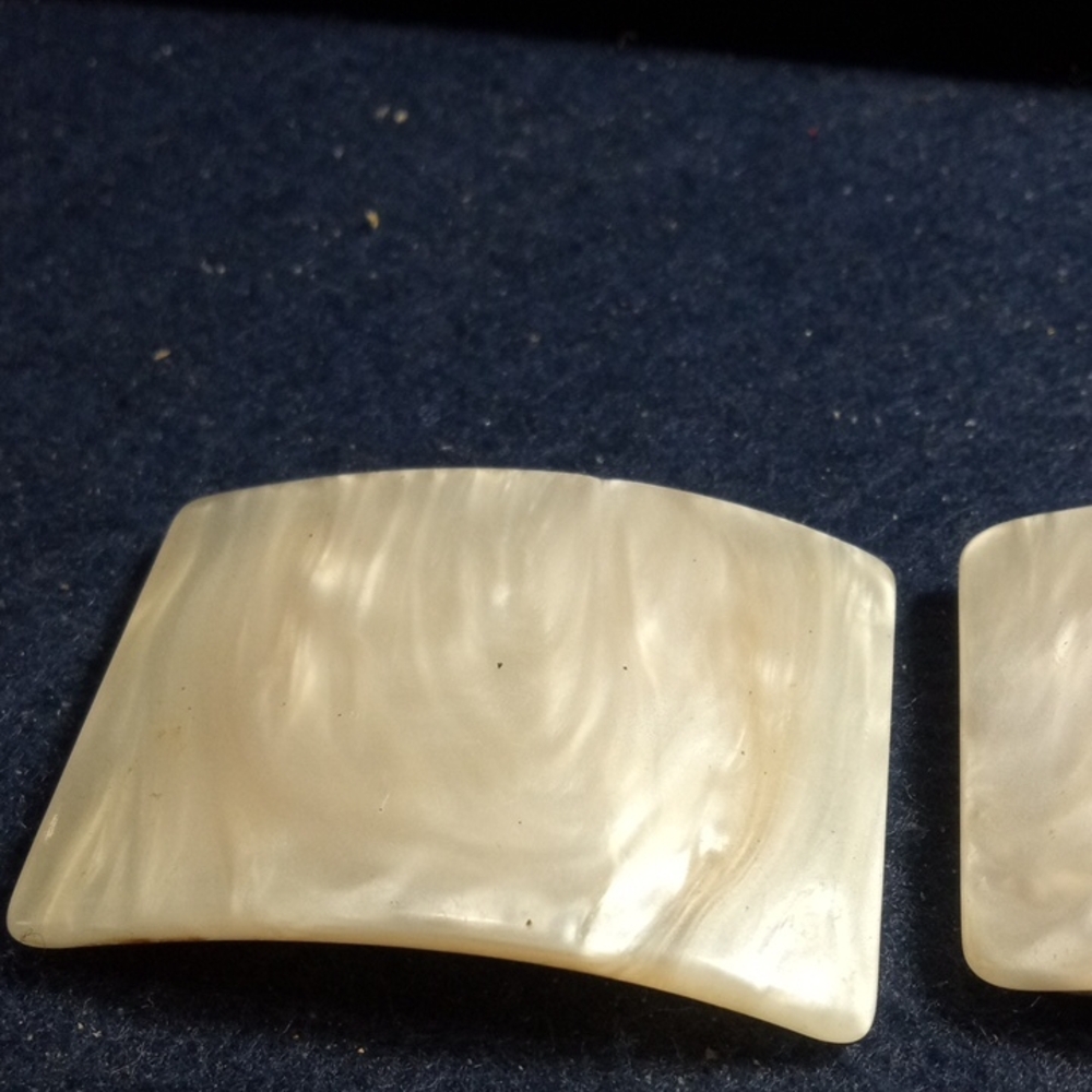 Elegant Mother Of Pearl Shoe Buckle Covers. Vintage